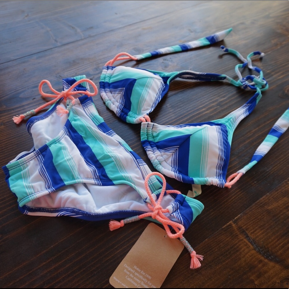 🏝💜 HOBIE STRIPED TWO PIECE SWIM💜🏝